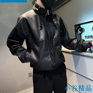 ✨小谷精品✨最新熱銷春秋季潮牌皮衣外套男韓版潮流男裝上衣皮褂子休閒痞帥機車皮夾克