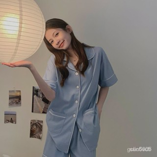 睡衣女 新款夏薄款休閒純色寬鬆 長袖睡衣 家居服套裝 ins潮 睡衣 睡衣套裝 家居服 長袖睡衣 居家服