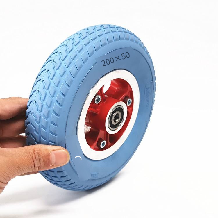 8寸電動滑板車前輪200x50彈力減震鏤空實心輪胎整輪套裝后輪配件