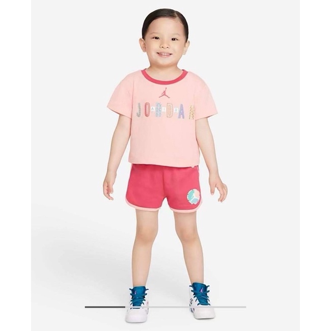 Nike Jordan 嬰童/女童短袖套裝（短袖上衣+褲子）24M