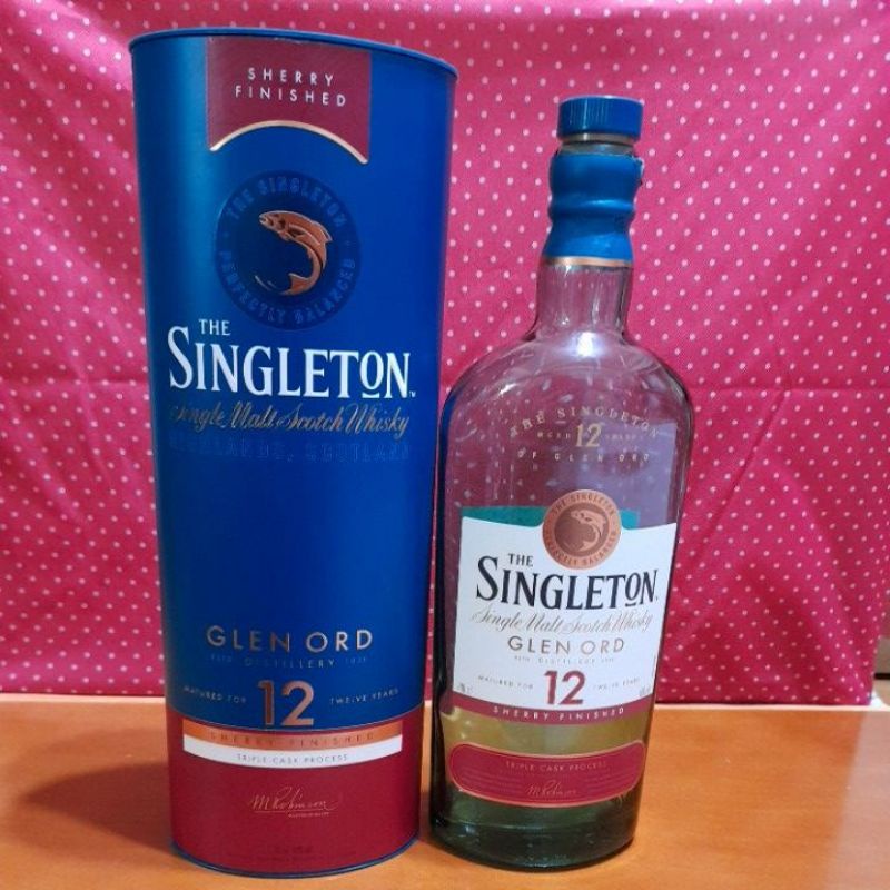 蘇格登～12年單一麥芽威士忌雪莉桶風味 空酒瓶+包裝罐