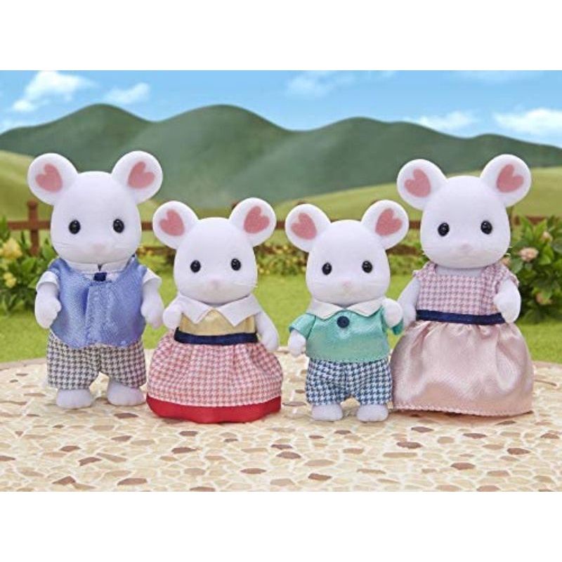 全新 日本森林家族 棉花糖老鼠家族 愛心鼠 白鼠 爸爸 媽媽 姐姐 寶寶 拆售 單拆 單賣 玩偶 人偶