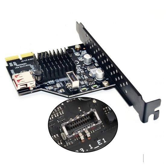 ❥Chenyang UC-136 USB3.1前置TYPE-E擴展卡PCIe X2轉TYPE-C前置