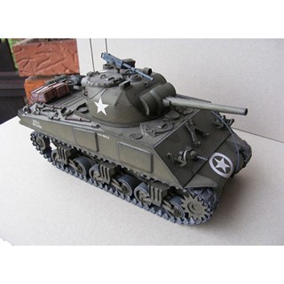 🔥門市熱銷🔥1:25美國謝爾曼m4a3中型坦克紙模型坦克世界diy