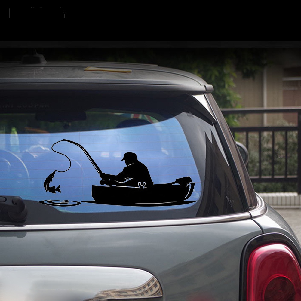 ⛳⛳Bodhiwish戶外店👍時尚釣魚魚船圖案卡車汽車貼紙窗戶貼花裝飾