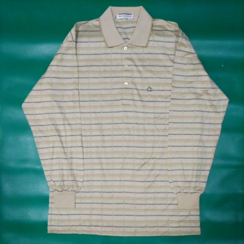 美國 Munsingwear 企鵝牌 日本製 立體繡 高級純棉 高爾夫 長袖 Polo衫 XL號