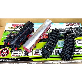 ☆88玩具收納☆7.5吋 火車軌道組 2015 紅色 拼裝軌道車 電動軌道車復古火車軌道組生日禮物附電池14pcs 特價