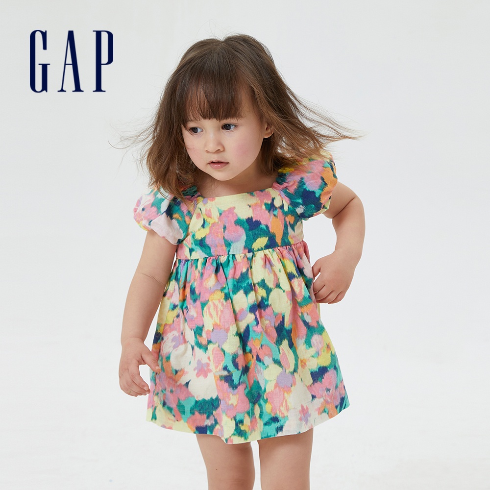 Gap 嬰兒裝 花卉短袖洋裝家居套裝-花朵圖案(600701)