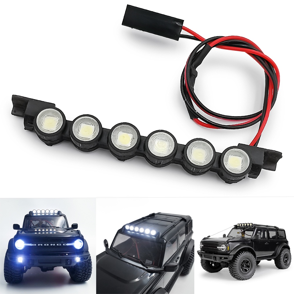 遙控車 6LED 塑料車頂燈燈適用於 1/18 遙控履帶 Traxxas TRX4M Bronco 零件