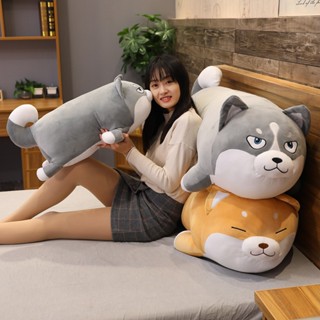 ✨門市熱銷✨可愛柴犬絨毛玩具 哈士奇玩偶娃娃 卡通趴趴狗公仔娃娃 超軟羽絨棉抱枕 網紅房間床上布娃娃 女生睡覺抱枕 夾腿
