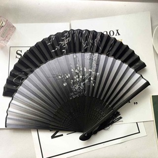 ✘ 扇子摺扇中國風古風女式流蘇古典古裝兒童學生夏日隨身折疊小巧扇古風扇子表演道具 有貨