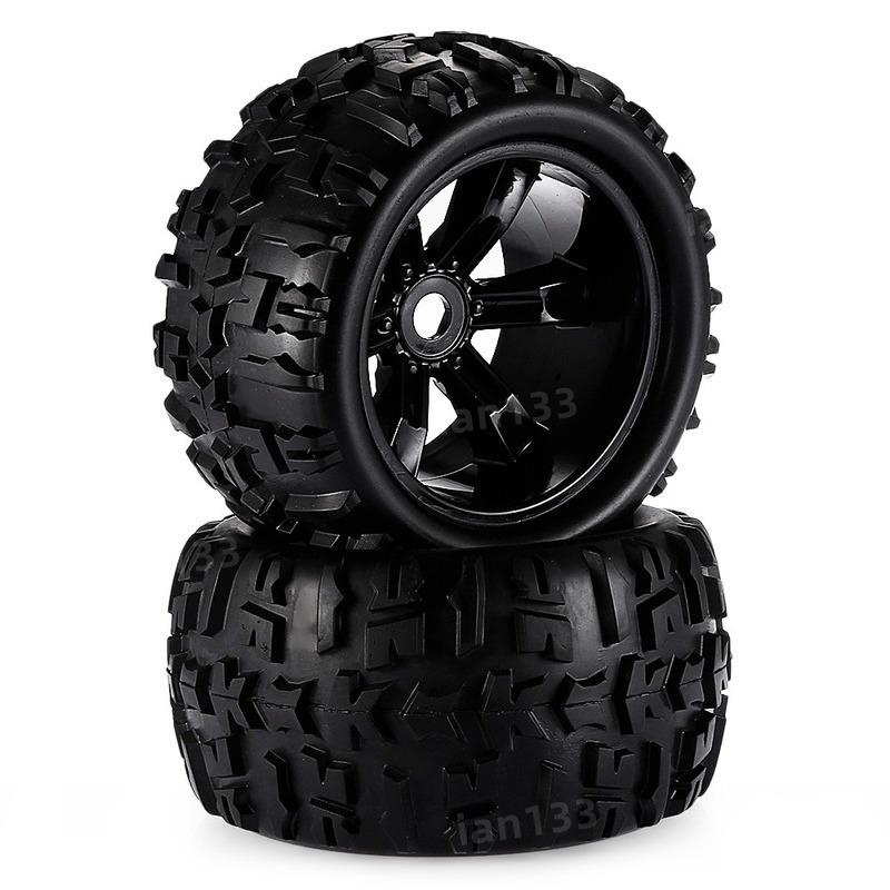 現貨 遙控車越野 1/8 用於怪物卡車大腳輪胎輪胎 17 毫米六角輪 2PCS 玩具汽車輪胎