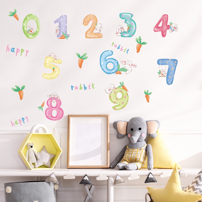 五象設計 卡通動物數字兒童臥室幼兒園牆面美化裝飾牆貼紙自粘