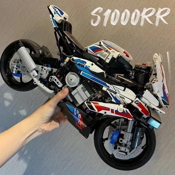 【兼容樂高】兼容樂高積木寶馬M1000RR摩托車成人大型模型益智拼裝玩具車男孩復刻版