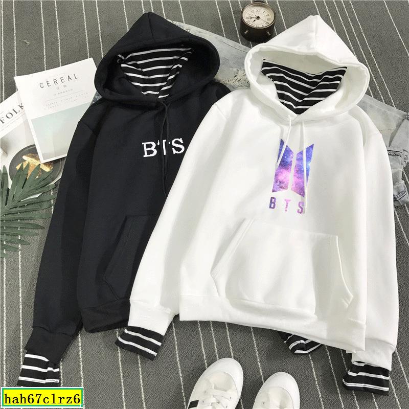 BTS防彈少年團同款衣服衛衣金泰亨應援不加絨假兩件學生上衣女[明星同款]