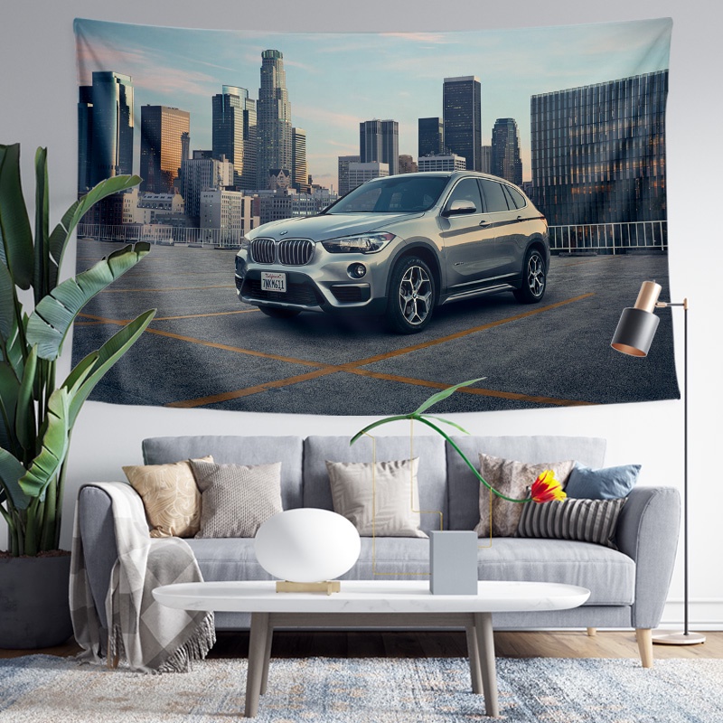 BMW寶馬X1 X1M城市越野汽車SUV周邊墻布裝飾背景布海報掛布掛毯畫 可客製 超好看 熱賣