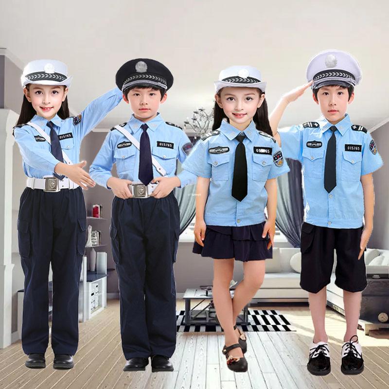 cosplay 服裝 兒童警官衣服特警裝備兒童警察服演出服兒童交警兒童警察童裝元旦