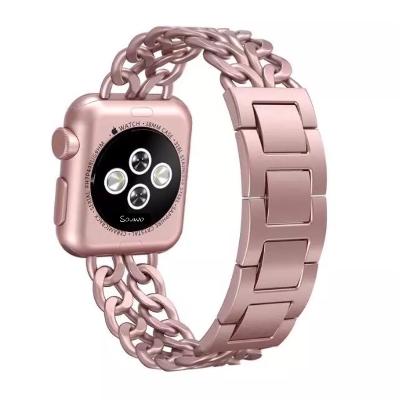 ♕Apple Watch6鋼錶帶iWatch5/4/3/2錶帶手鏈蘋果手錶SE時尚運