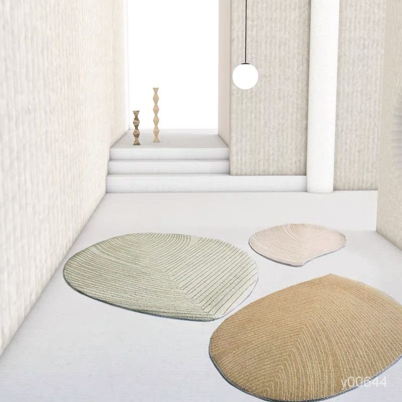 北歐風 葉子 異形 網紅 地毯 地墊 茶幾毯 橢圓 圓形 客廳地毯 臥室鏡前地毯 床邊地毯