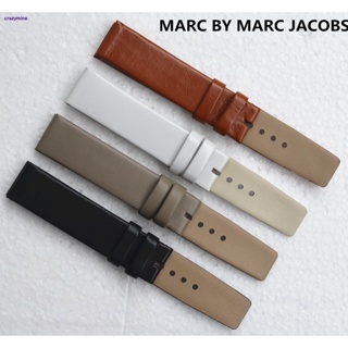 狂歡特惠代用MARC BY MARC JACOBS錶帶白黑灰棕色女士真皮手錶帶寬14 18MM 0222