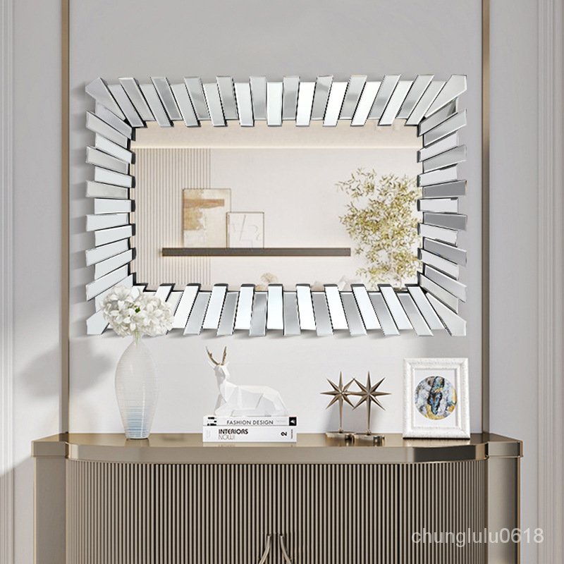 【熱銷】2022新浴室鏡威尼斯拚鏡浴室鏡子化妝銀鏡掛鏡客廳鏡子衛生間鏡子