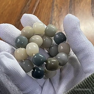 小紅書衕款海鹽藍菩提手串繞指柔學生版白玉菩提子文玩佛珠手鏈女
