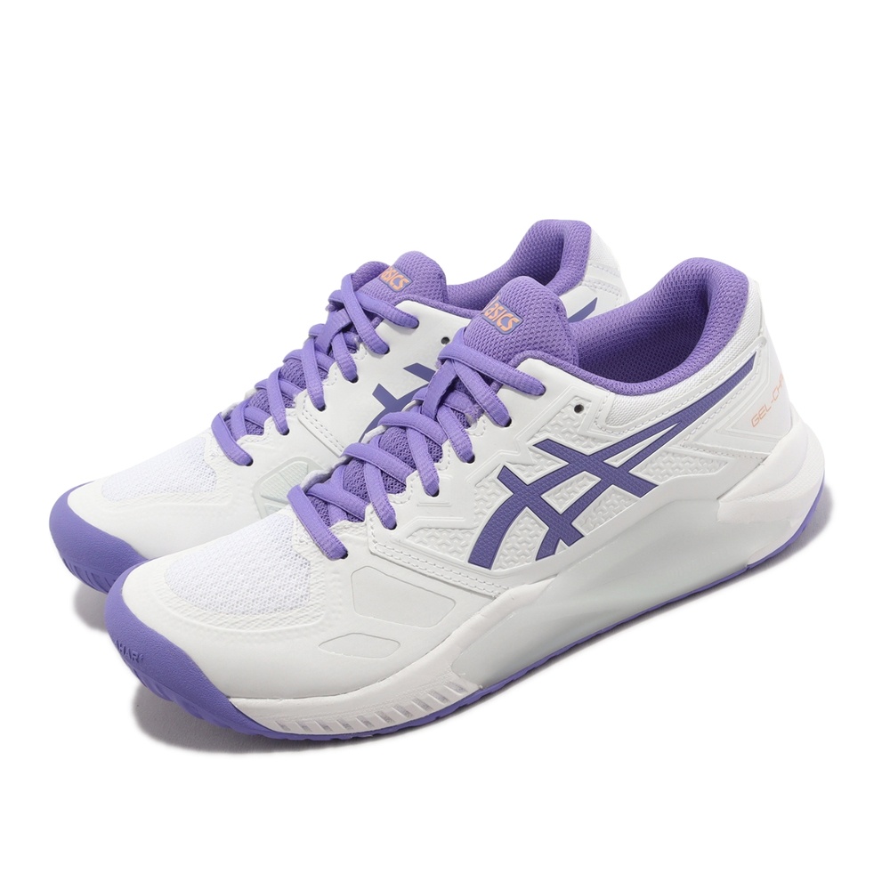 ASICS  GEL-Challenger 13 白 紫 女鞋  大童 網球鞋 1042A164-104【S.E運動】