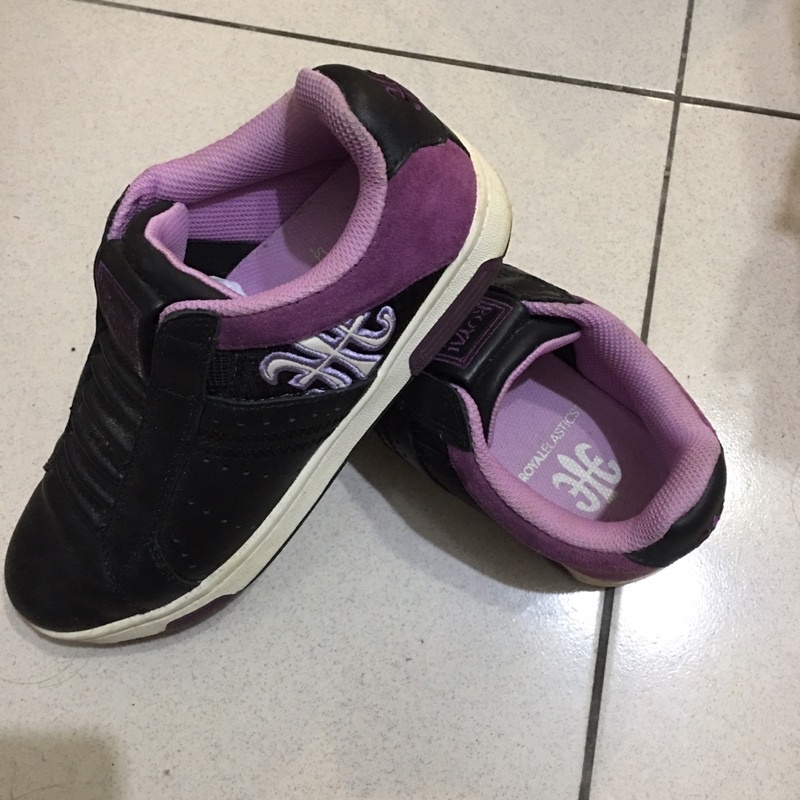 二手Royal Elastics女款 黑色+紫色運動休閒鞋/休閒鞋 /運動鞋 /女鞋38號