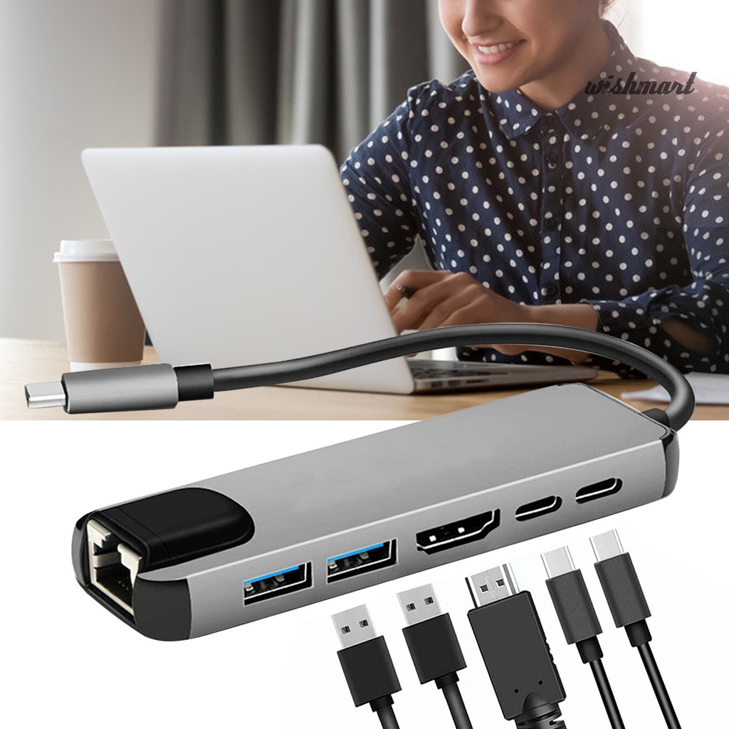 ☃WM_type c轉HDMI RJ45 USB 六合一 DP供電支持最新蘋果設備✵