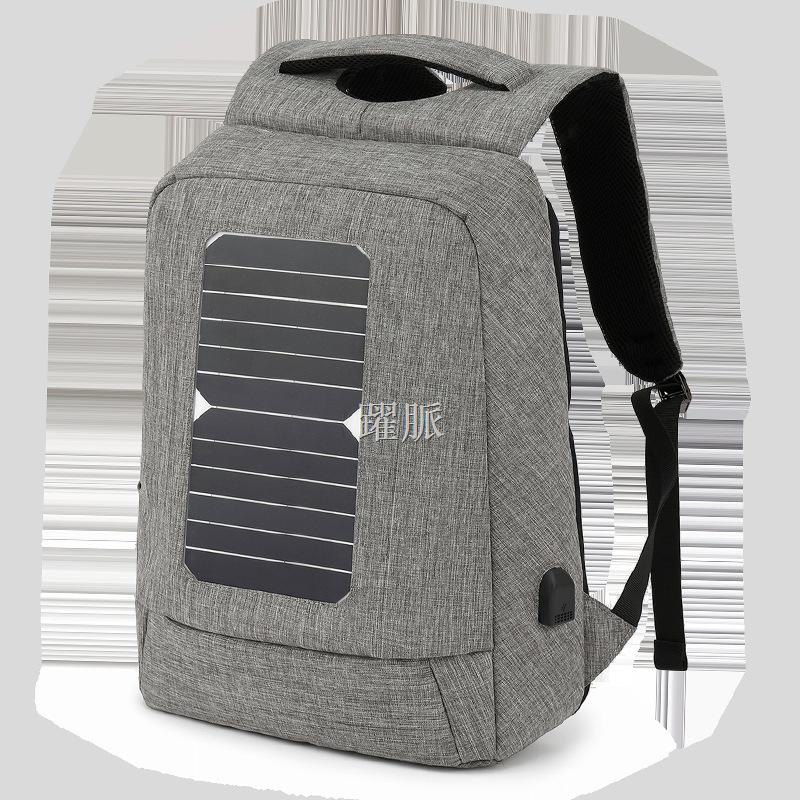 躍脈☇♞工廠直銷太陽能充電背包熱銷防盜電腦雙肩包防水旅行大容量書包
