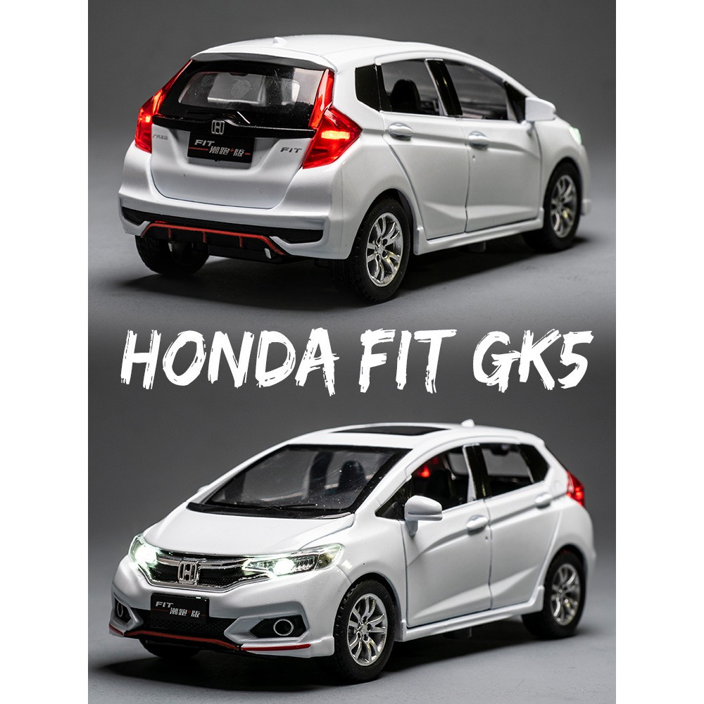 🔥門市現貨🔥模型車 1：32HONDA 本田飛度 FIT GK5 仿真開門原廠授權合金車模 聲光迴力 車裝飾收藏擺件