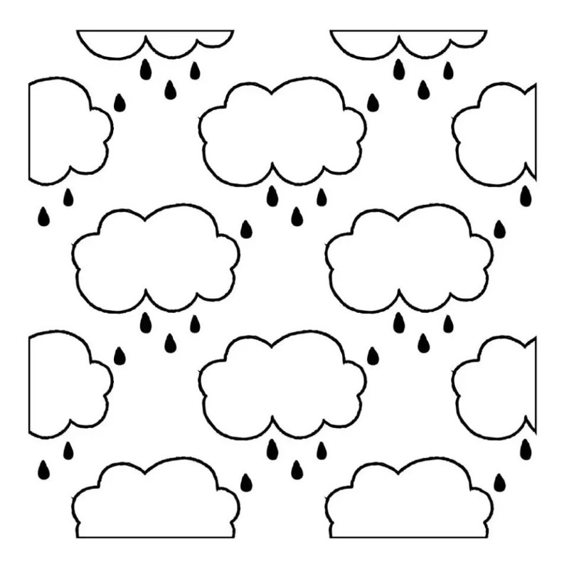 H 天氣系列 雲朵 下雨 透明印章 水晶印章
