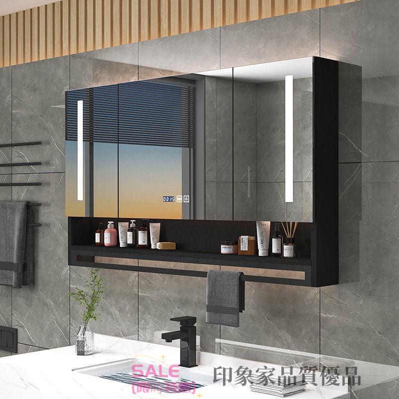 實木智能浴室鏡櫃 簡約智能鏡櫃 單獨掛牆式實木智能浴室鏡櫃梳妝