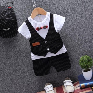 男童西裝 新款韓版童裝帥氣男寶寶衣服夏款短袖兒童套裝0-1-2-3-4歲夏裝潮