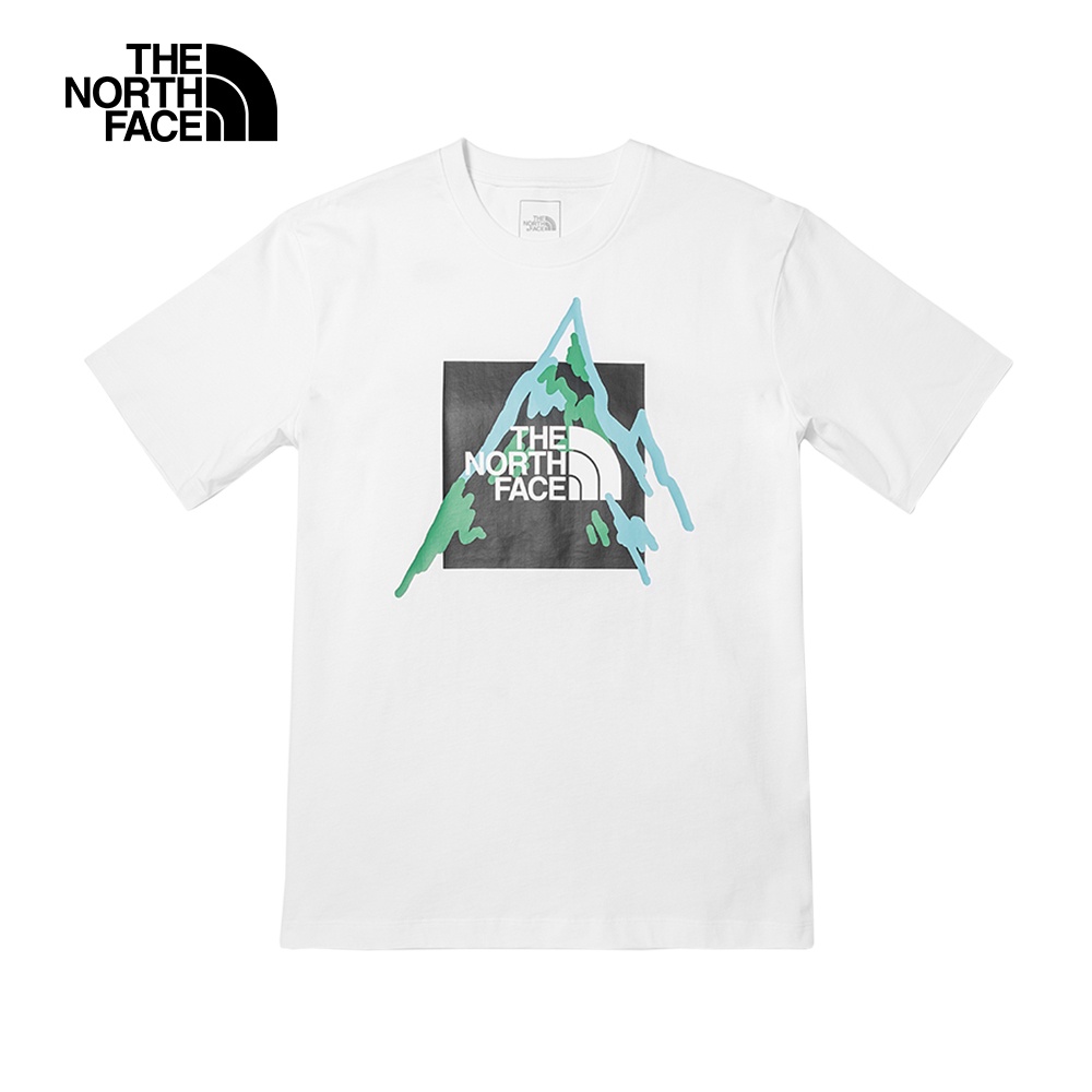 The North Face北面男款白色風景圖案LOGO印花短袖T恤｜81MWFN4