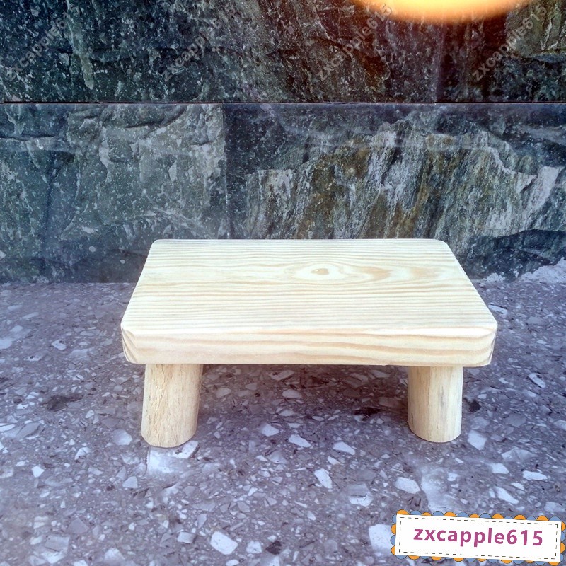 經濟型原木松木方凳 木頭板凳 矮凳 木凳 墊高凳 甩腿凳 洗衣服凳 木花架 實木全手工製作#zxcapple615