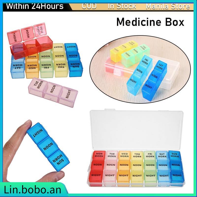 Portable Pill Box Weekly 7 Days Medicine Pill Box 21 Indep