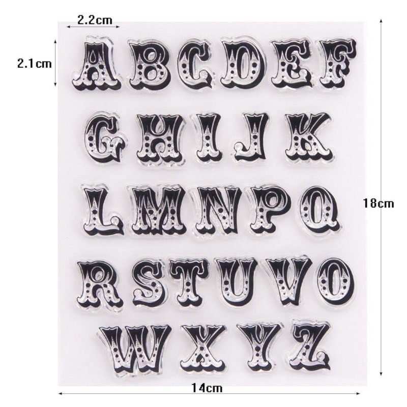 C 英文字母 大寫 點點 透明印章 水晶印章