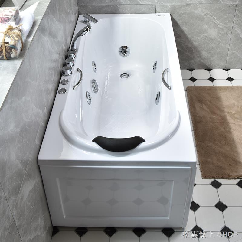 壓克力獨立浴缸 泡澡浴缸 單人浴缸 亞克力浴缸家用成人恒溫加熱浴池小戶型按摩沖浪獨立式1.2-1.8米