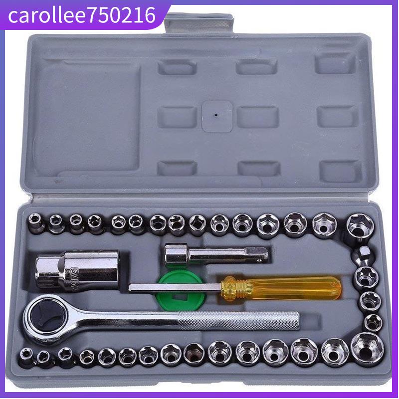 40 Pcs (Including Box) Combination Socket Wrench Tool Set