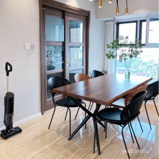 『MOKA®摩卡』美式傢具實木長方形餐桌鐵藝複古工業風咖啡休閒桌子辦公大長桌
