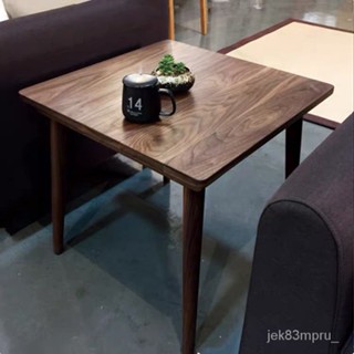 『MOKA®摩卡』北歐實木餐桌咖啡桌現代簡約傢用小方桌小戶型餐桌正方形飯桌棊牌