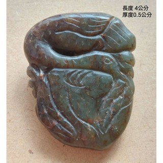 古玉 把件老玉 手工玉雕 鶴雕 雙面雕---027