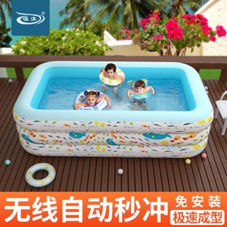 暢銷 嬰兒童自動充氣遊泳池傢庭超大型海洋球池加厚傢用大號戲水池兒童遊泳池