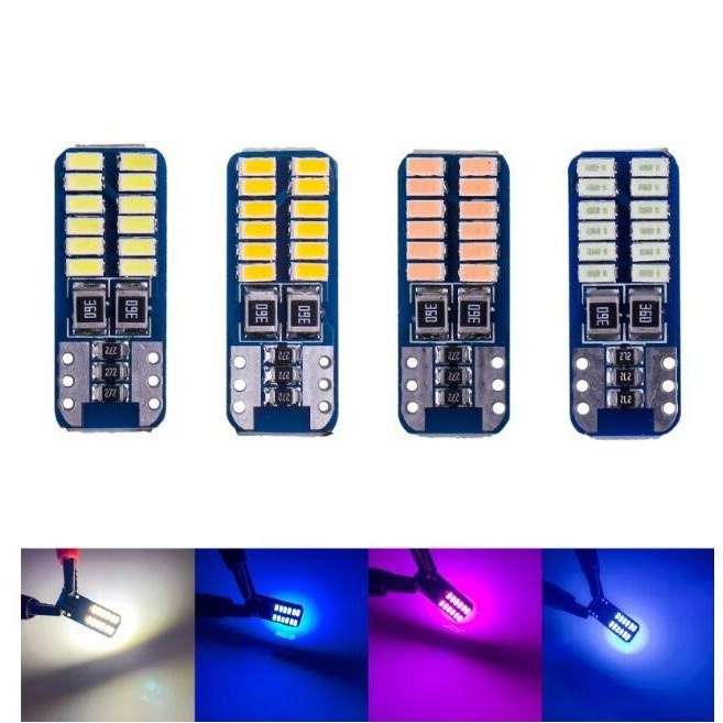 汽車LED示寬燈 T10 3014 24smd led 解碼示寬燈 W5W 燈泡 牌照燈 閱讀燈 9W