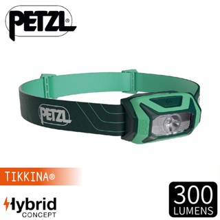 【PETZL 法國 TIKKINA 超輕量戶外頭燈(300流明)《綠》】E060AA/登山露營/led頭燈/頭戴式頭燈