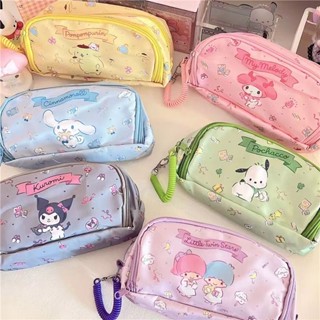 ♥臺灣出貨♥可愛帶手繩雙層大容量帕恰狗庫洛米中小學生鉛筆文具筆袋化妝包袋