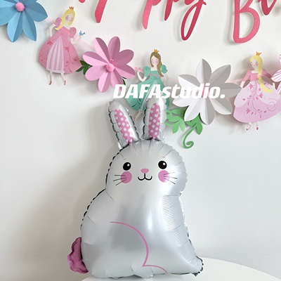 【現貨~24h發】批發新款卡通復活節兔子鋁箔氣球 節日佈置裝飾屬白兔鋁膜氣球