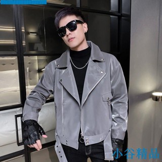 ✨小谷精品✨最新熱銷男士皮夾克2022新款韓版潮流帥氣機車皮衣外套男秋冬季短版衣服男