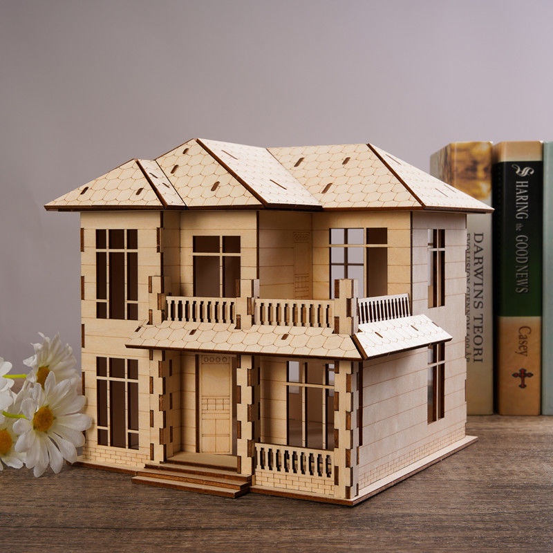 爆款 熱銷 木質歐式建筑別墅模型建筑學院畢業設計DIY手工拼裝小房子 木質 拼接